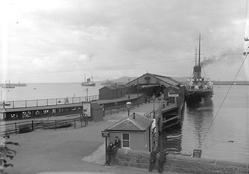 Ship docked at pier